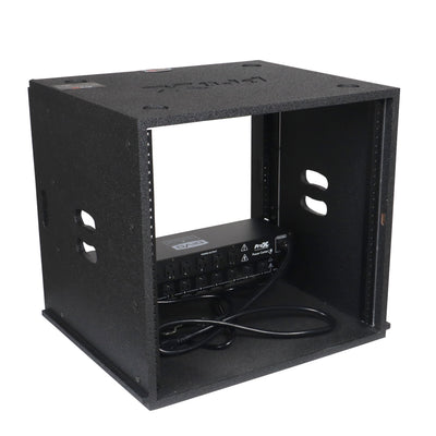 ProX 10U Rack Case 14" Deep Vertical Amp Rack Polyurea Coated BLAQ Series