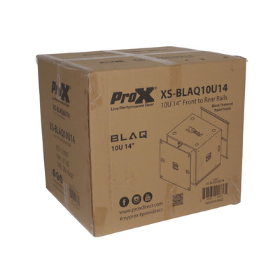 ProX 10U Rack Case 14" Deep Vertical Amp Rack Polyurea Coated BLAQ Series