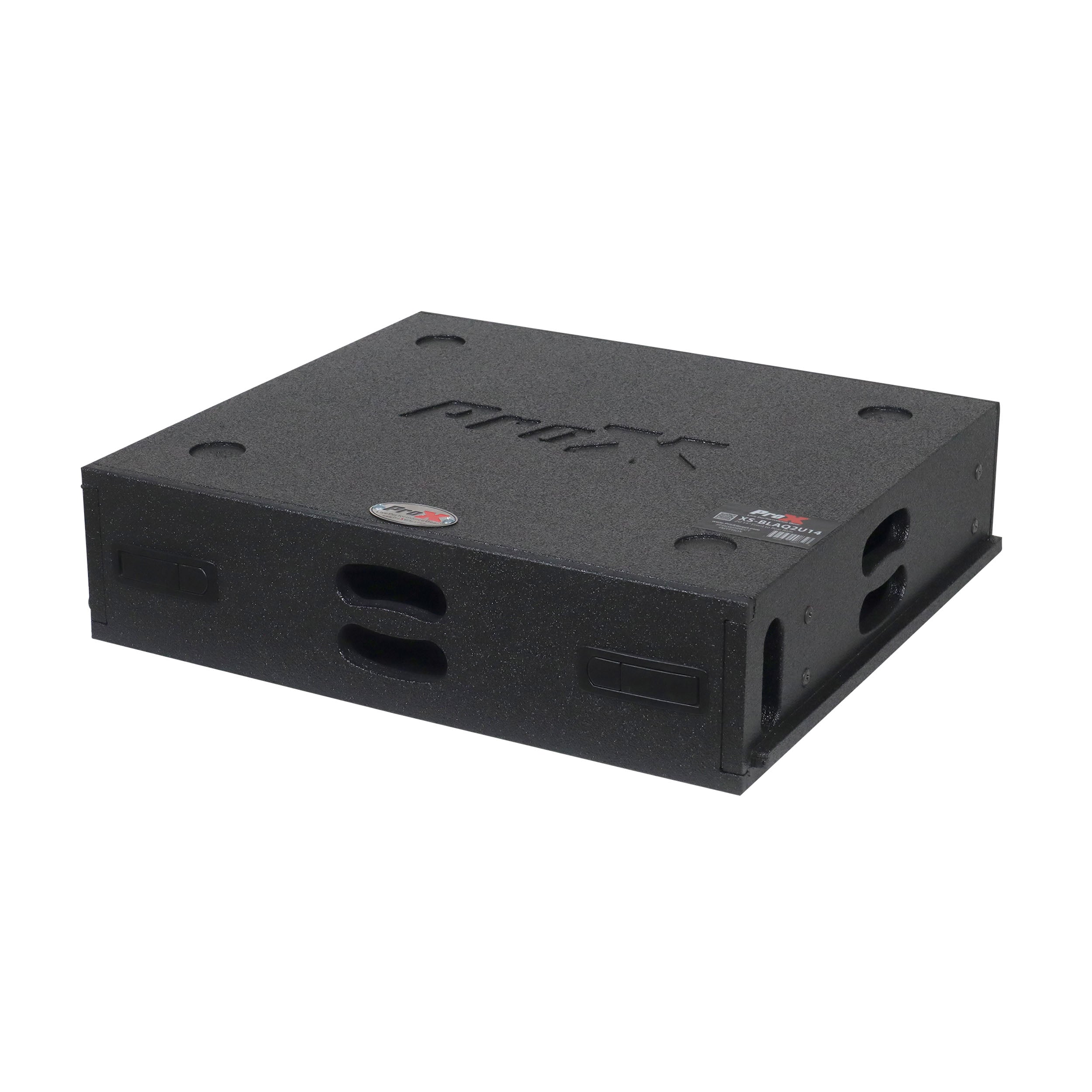 ProX 2U Rack Case 14" Deep Vertical Amp Rack Polyurea Coated BLAQ Series