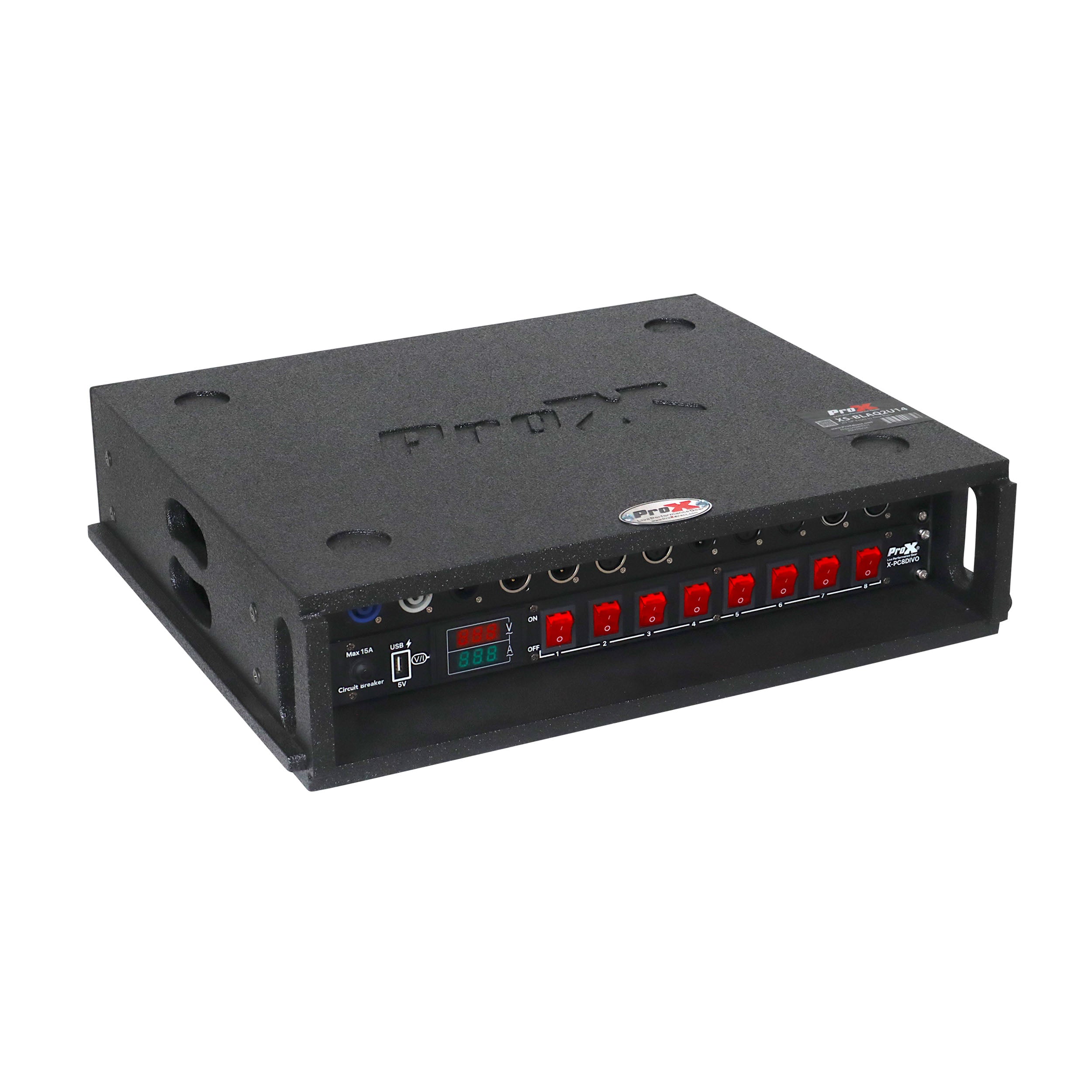 ProX 2U Rack Case 14" Deep Vertical Amp Rack Polyurea Coated BLAQ Series