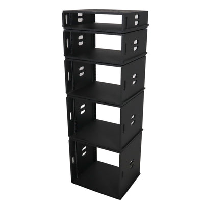 ProX 10U Rack Case 14" Deep Vertical Amp Rack Polyurea Coated BLAQ Series