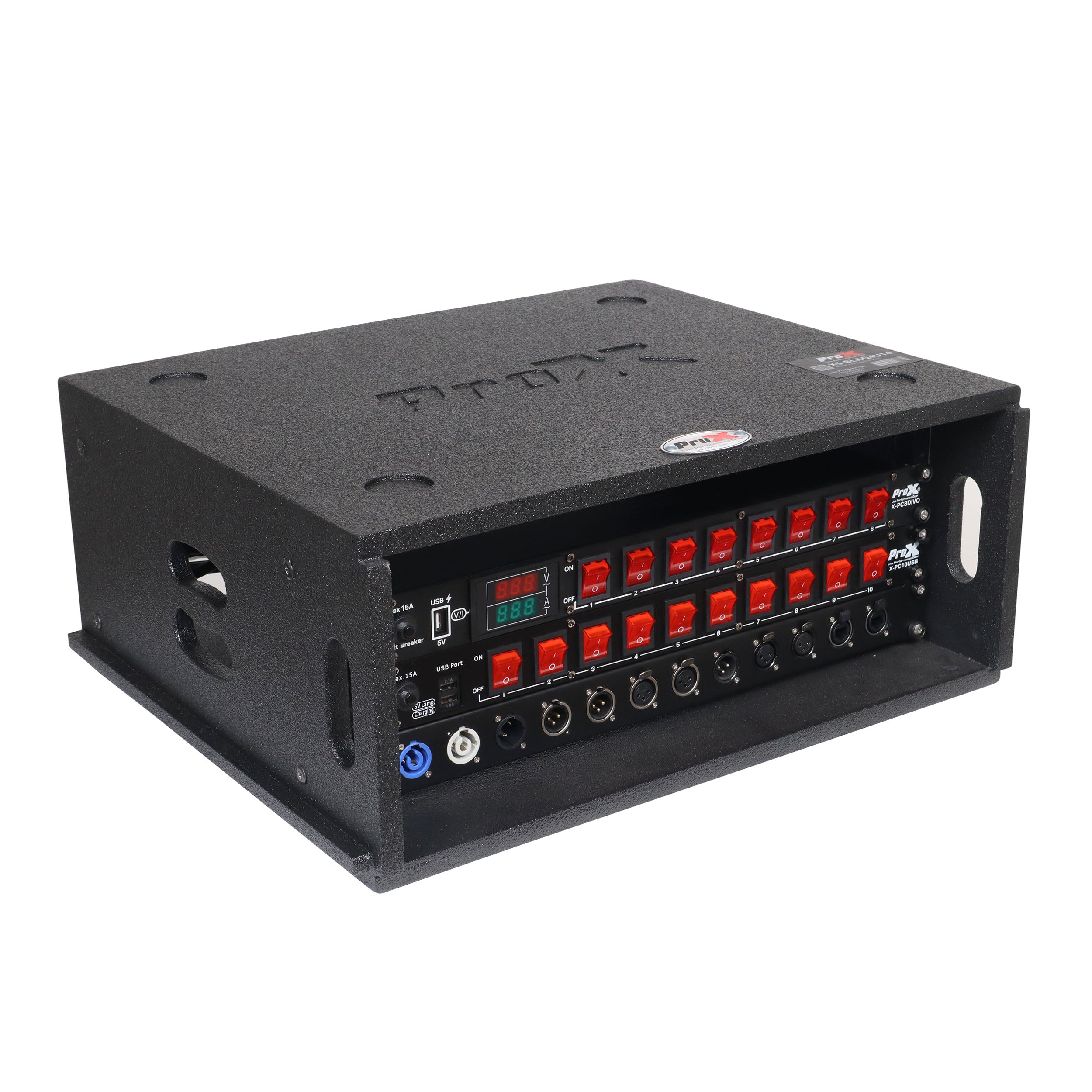ProX 4U Rack Case 14" Deep Vertical Amp Rack Polyurea Coated BLAQ Series