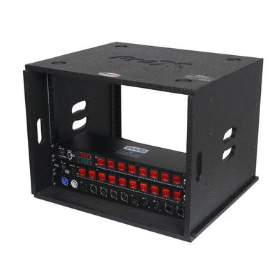 ProX 8U Rack Case 14" Deep Vertical Amp Rack Polyurea Coated BLAQ Series
