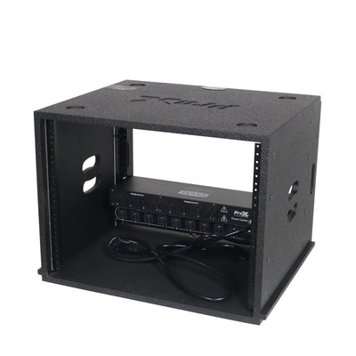 ProX 8U Rack Case 14" Deep Vertical Amp Rack Polyurea Coated BLAQ Series