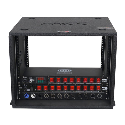 ProX 8U Rack Case 14" Deep Vertical Amp Rack Polyurea Coated BLAQ Series