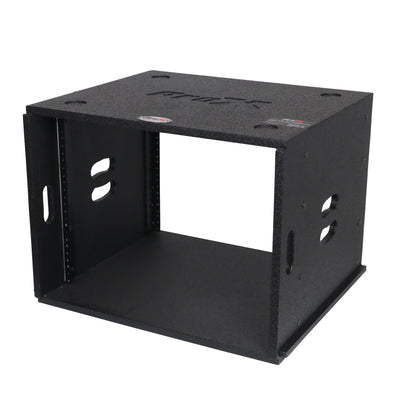 ProX 8U Rack Case 14" Deep Vertical Amp Rack Polyurea Coated BLAQ Series