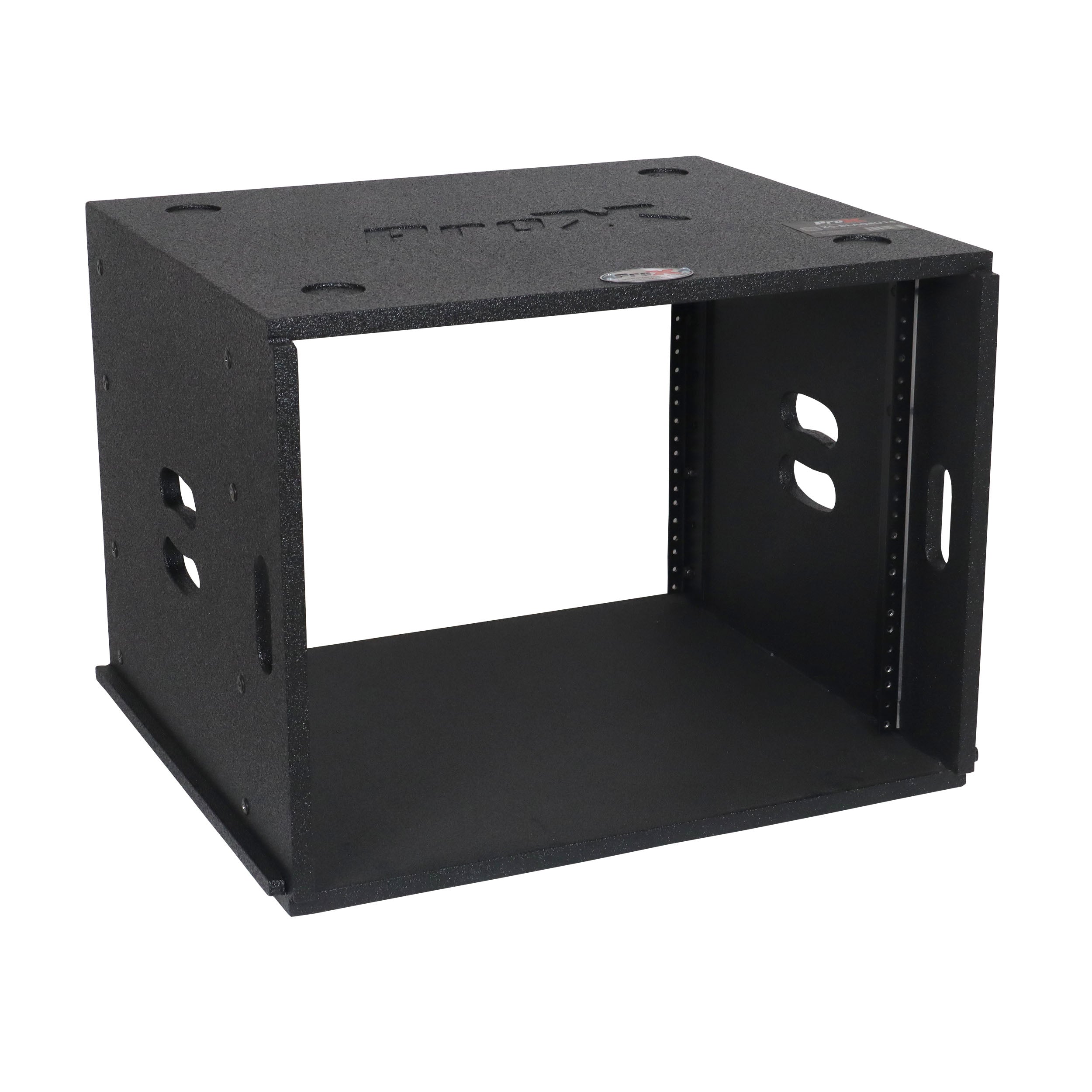 ProX 8U Rack Case 14" Deep Vertical Amp Rack Polyurea Coated BLAQ Series