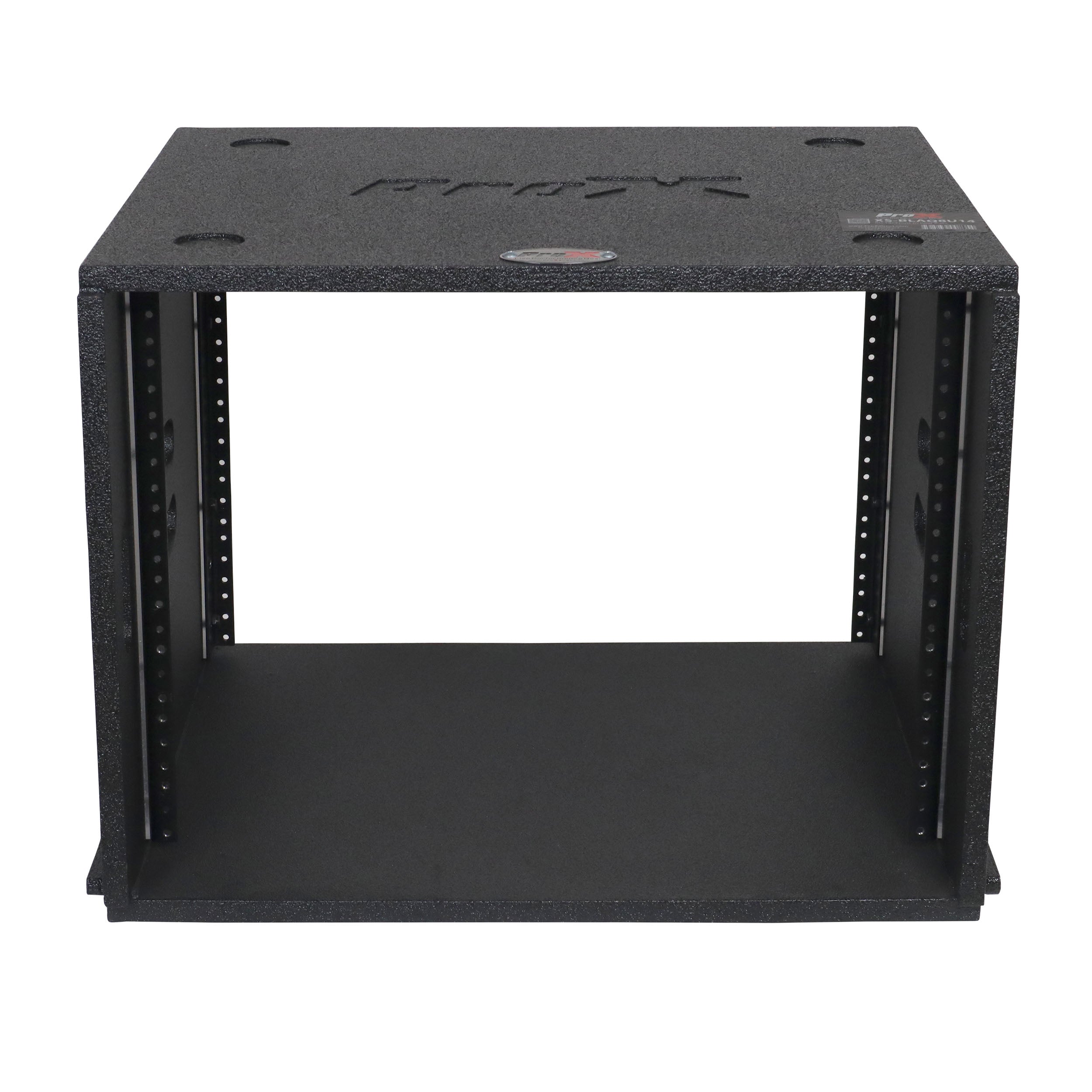 ProX 8U Rack Case 14" Deep Vertical Amp Rack Polyurea Coated BLAQ Series