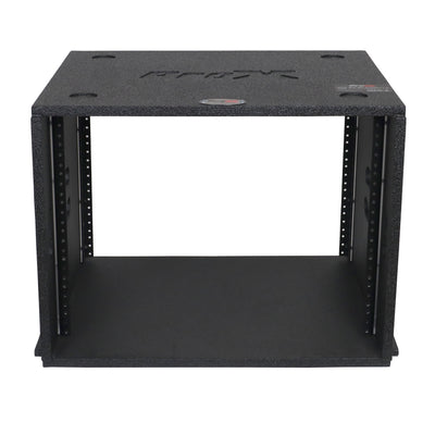 ProX 8U Rack Case 14" Deep Vertical Amp Rack Polyurea Coated BLAQ Series