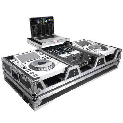 ProX Flight Case DJ Coffin for Pioneer Mixer DJM-900NXS2 and 2 CDJ-3000 W-Wheels and Laptop Shelf