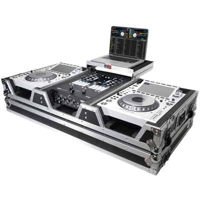 ProX Flight Case DJ Coffin for Pioneer Mixer DJM-900NXS2 and 2 CDJ-3000 W-Wheels and Laptop Shelf