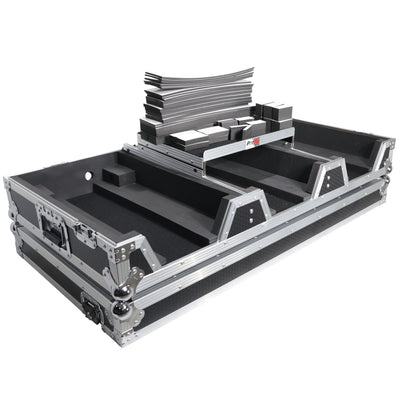 ProX Flight Case DJ Coffin for Pioneer Mixer DJM-900NXS2 and 2 CDJ-3000 W-Wheels and Laptop Shelf