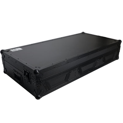 ProX DJ Coffin Case for Pioneer 2X CDJ-3000 CD and DJM-900NXS2 Mixer W/Wheels & Laptop Shelf (Black on Black)