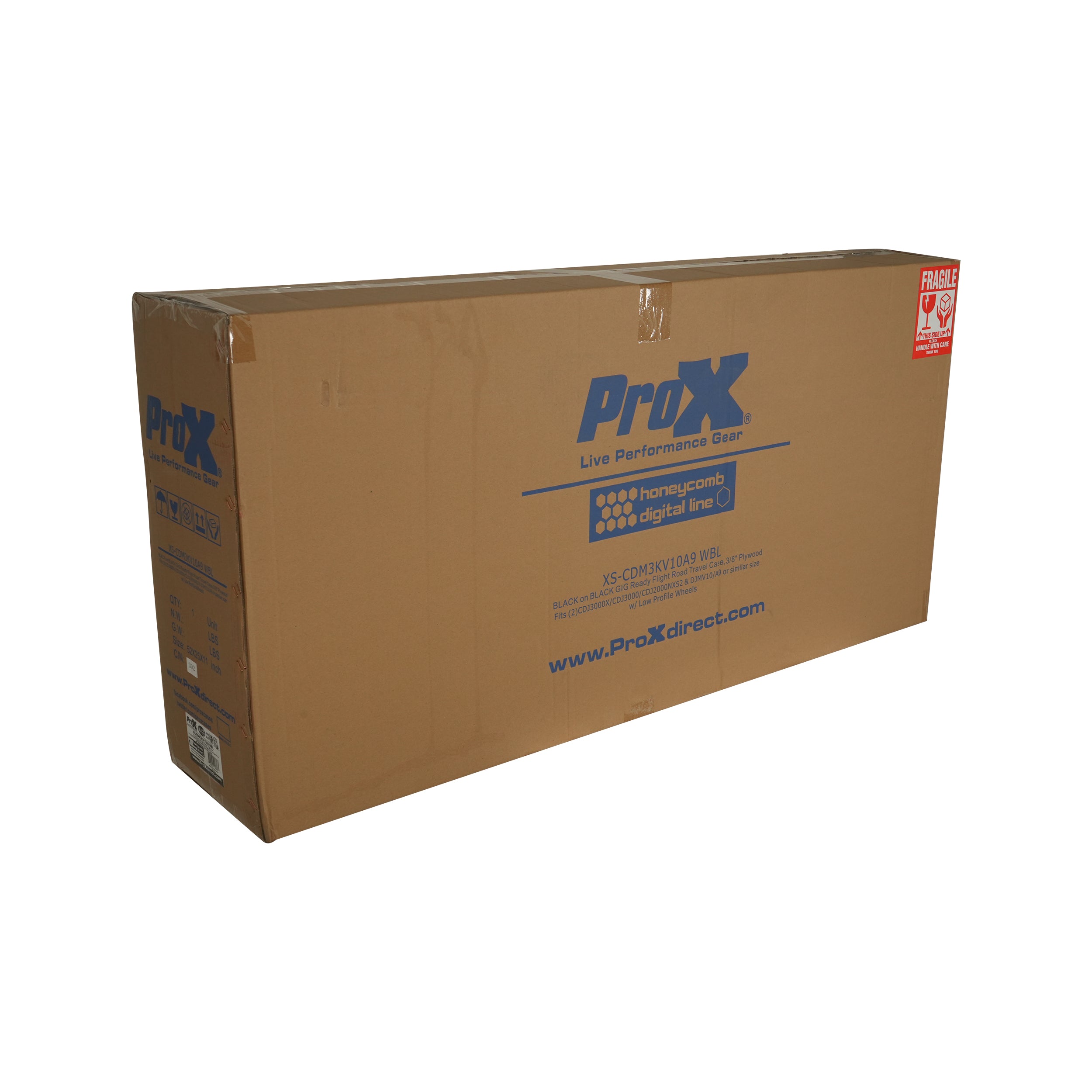 ProX Fits 2x Pioneer CDJ 3000X Case / Pioneer DJM V10 / A9 Mixer All Black and Low profile Wheels