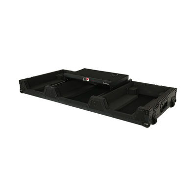 ProX Fits 2x Pioneer CDJ 3000X Case / Pioneer DJM V10 / A9 Mixer w/ Laptop Shelf, All Black and Low profile Wheels