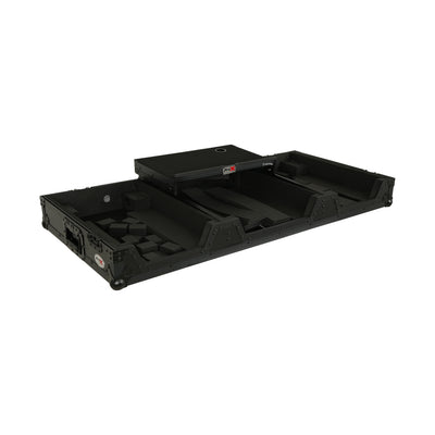 ProX Fits 2x Pioneer CDJ 3000X Case / Pioneer DJM V10 / A9 Mixer w/ Laptop Shelf, All Black and Low profile Wheels