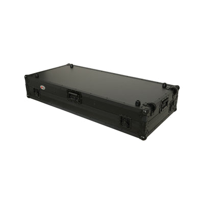 ProX Fits 2x Pioneer CDJ 3000X Case / Pioneer DJM V10 / A9 Mixer w/ Laptop Shelf, All Black and Low profile Wheels