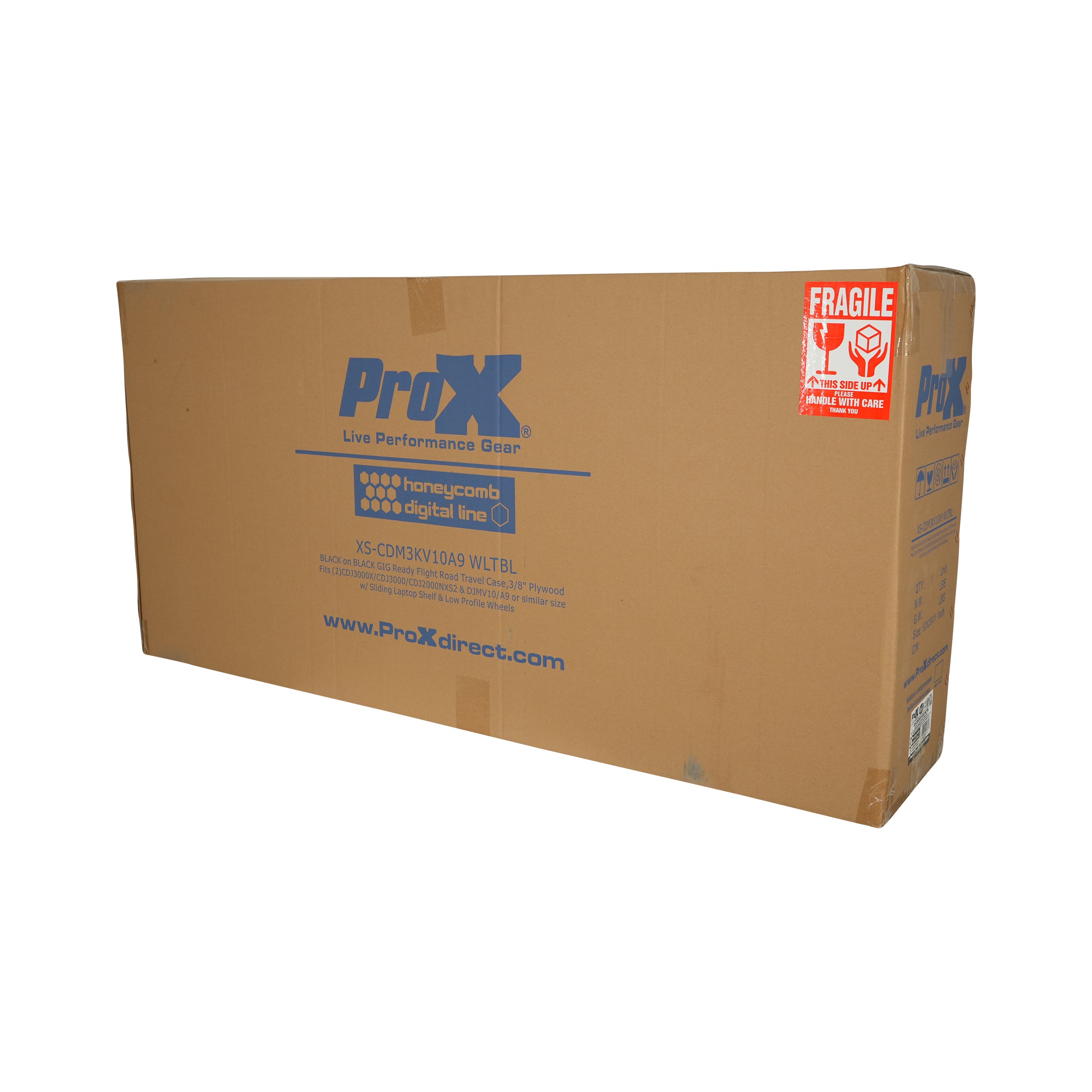 ProX Fits 2x Pioneer CDJ 3000X Case / Pioneer DJM V10 / A9 Mixer w/ Laptop Shelf, All Black and Low profile Wheels