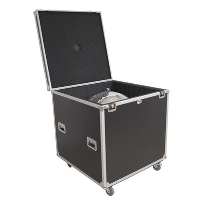 ProX 30" Mirror Ball Flight Road Case with wheels and Stay open hinge door