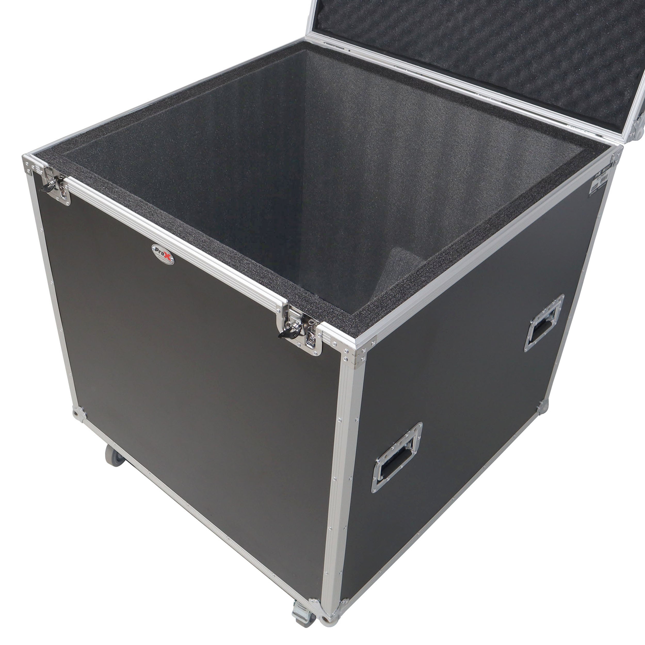 ProX 24" Mirror Ball Flight Road Case with wheels and Stay open hinge door