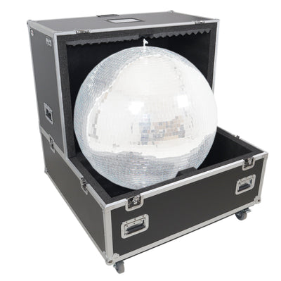 ProX 36" Mirror Ball Flight Road Case with wheels and two removable top cover