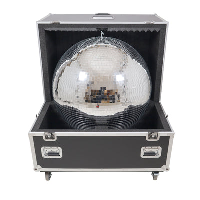 ProX 36" Mirror Ball Flight Road Case with wheels and two removable top cover