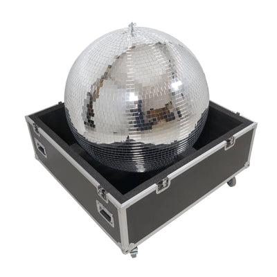 ProX 40" Mirror Ball Flight Road Case with wheels and two removable top cover