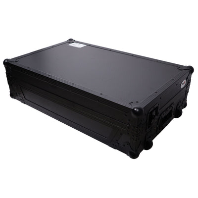 ProX ATA Flight Style Road Case For Pioneer DDJ-FLX10 or DDJ-GRV6 with Laptop Shelf 1U Rack Space Wheels and LED Black Finish