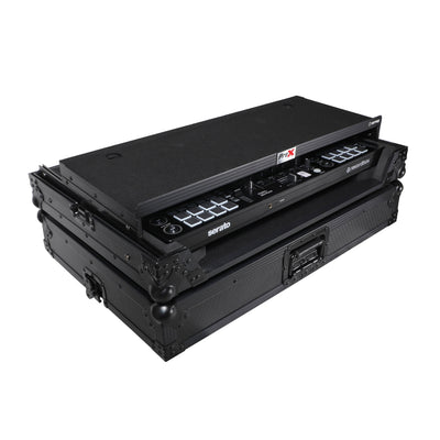 ProX Pioneer DDJ-FLX10 or DDJ-GRV6 with Sliding Laptop Shelf ATA Flight Style Road Case Black Finish Slim Case