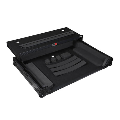 ProX Pioneer DDJ-FLX10 or DDJ-GRV6 with Sliding Laptop Shelf ATA Flight Style Road Case Black Finish Slim Case