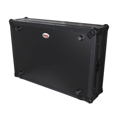 ProX Pioneer DDJ-FLX10 or DDJ-GRV6 with Sliding Laptop Shelf ATA Flight Style Road Case Black Finish Slim Case