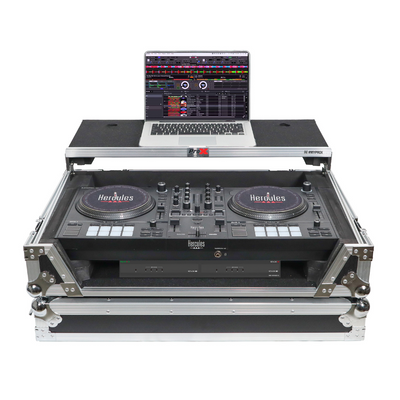 ProX ATA Flight Road Case For Hercules T7 Inpulse Controller with Laptop Shelf 1U Rack Space and Wheels
