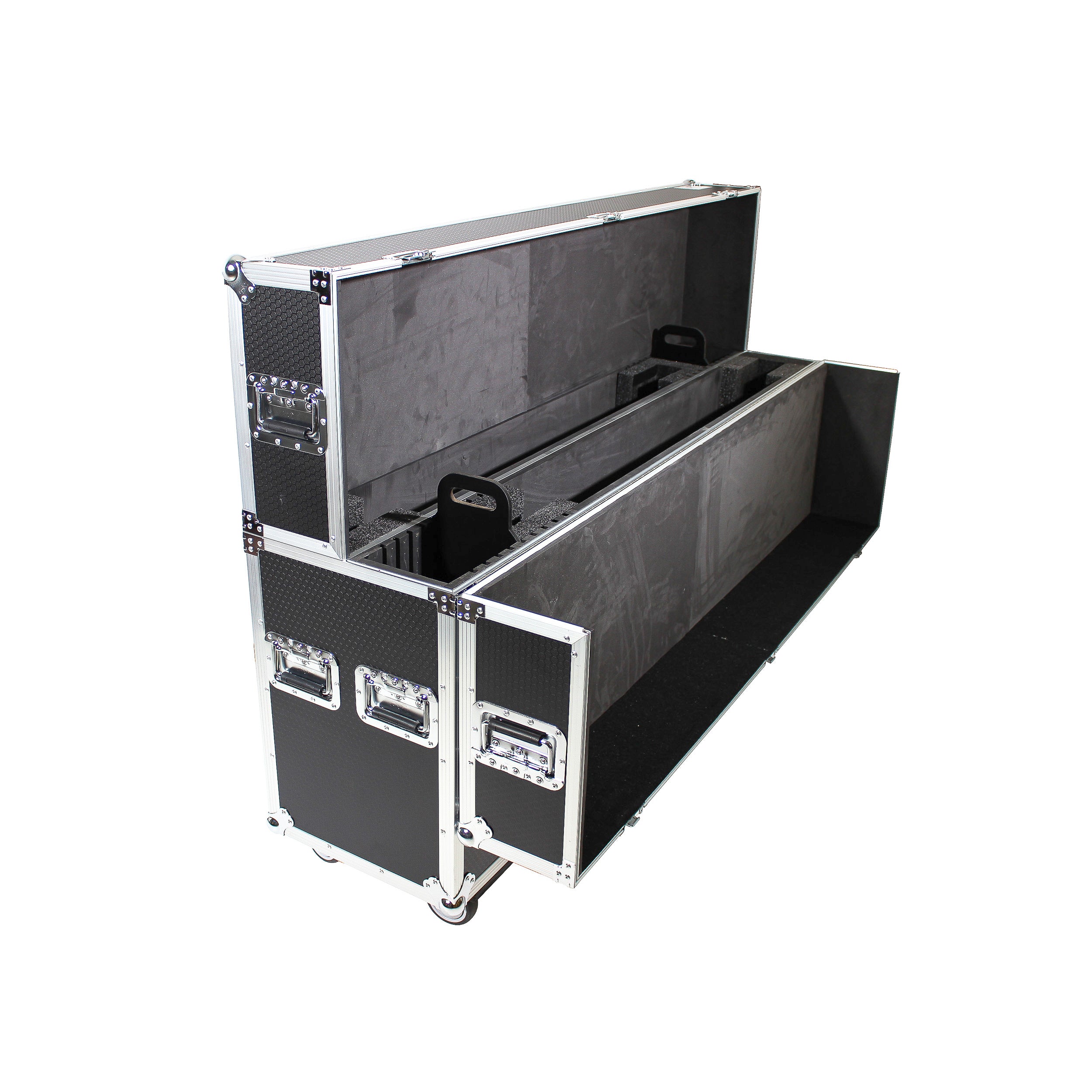 ProX Flat Panel LCD-LED-Plasma Monitor Road Case Holds Two 43"-50" TVs Adjustable Case W-4 Inch Casters