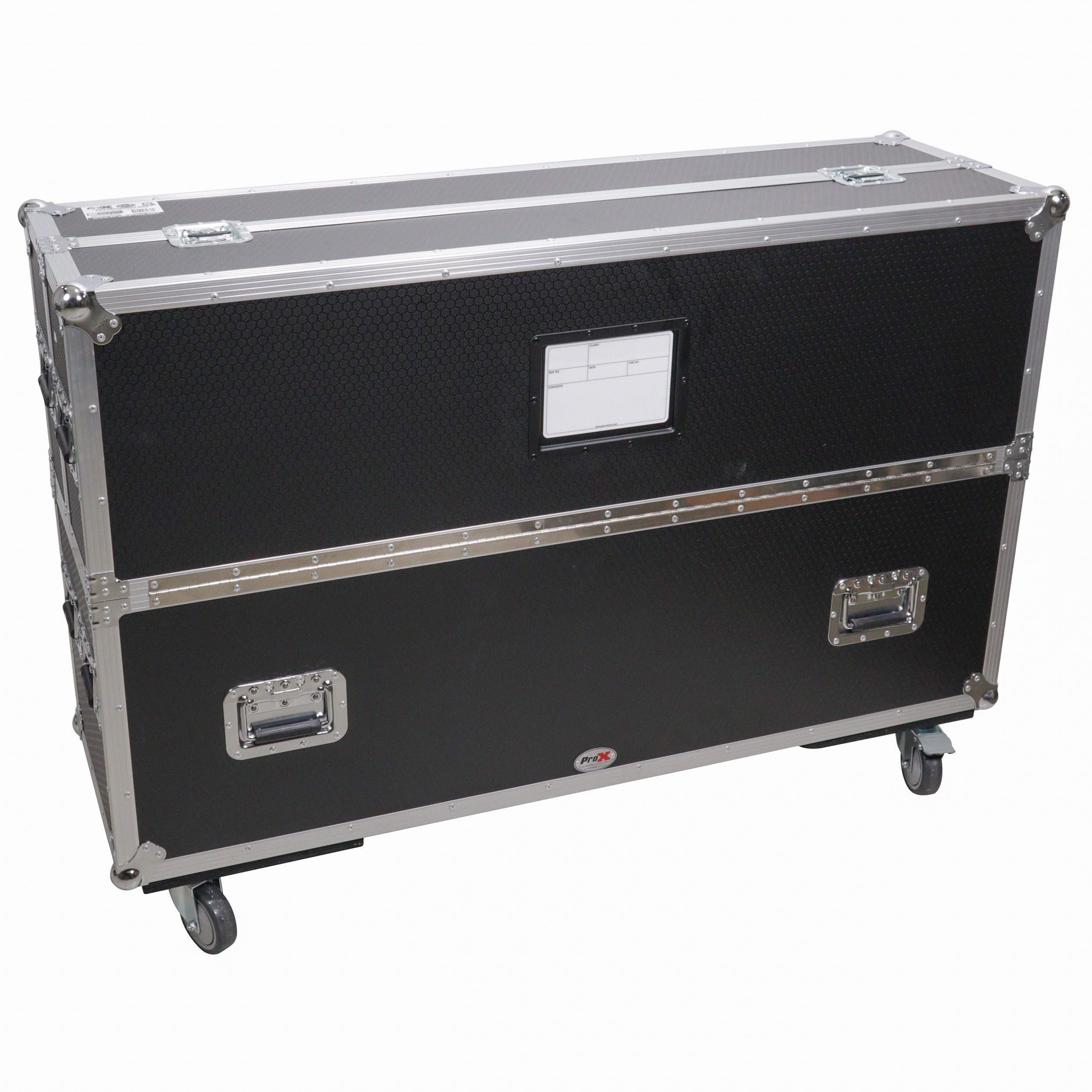 ProX Flat Panel LCD-LED-Plasma Monitor Road Case Holds Two 43"-50" TVs Adjustable Case W-4 Inch Casters
