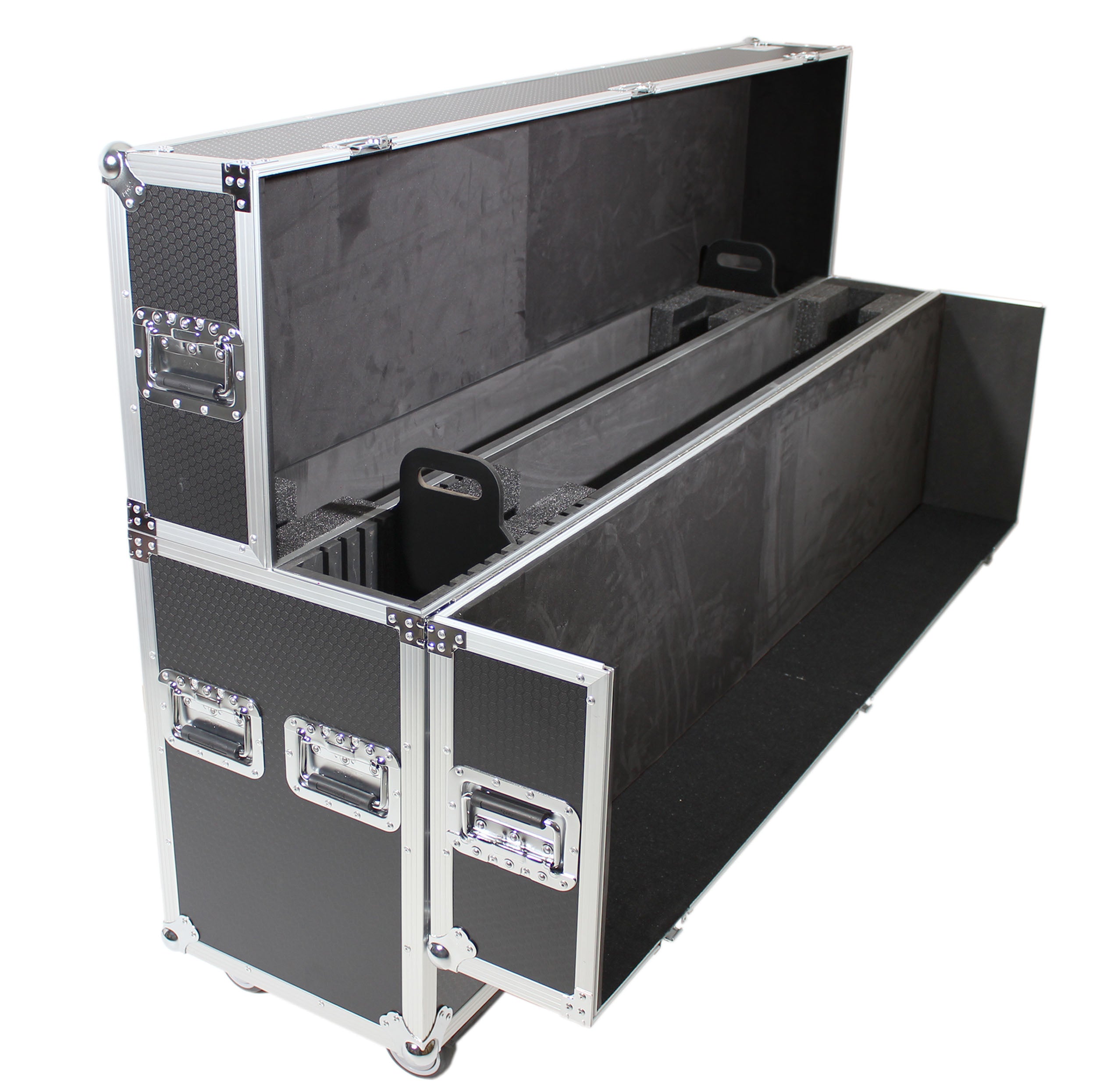 ProX Universal Case for Flat Panel Monitor LED-LCD-Plasma TV Dual 55" to 70" Adjustable Flight Case W-4 Inch Casters