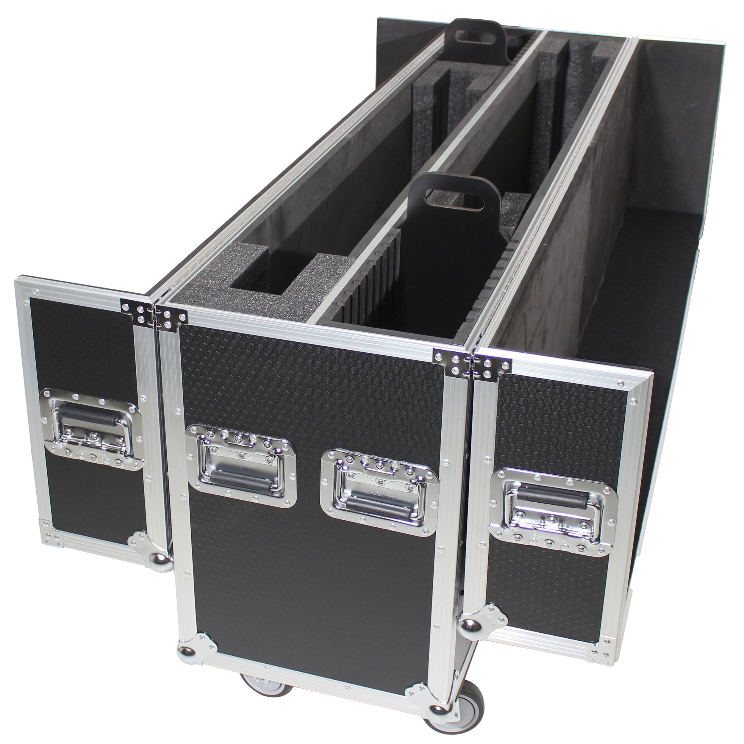 ProX Universal Case for Flat Panel Monitor LED-LCD-Plasma TV Dual 55" to 70" Adjustable Flight Case W-4 Inch Casters