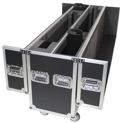 ProX Universal Case for Flat Panel Monitor LED-LCD-Plasma TV Dual 55" to 70" Adjustable Flight Case W-4 Inch Casters