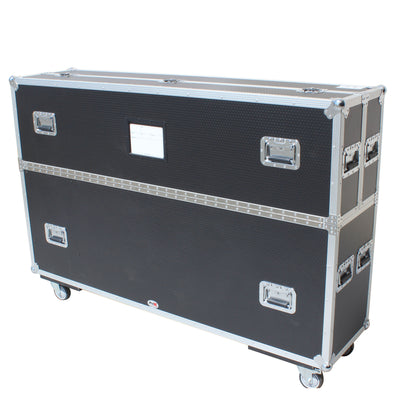 ProX Universal Case for Flat Panel Monitor LED-LCD-Plasma TV Dual 55" to 70" Adjustable Flight Case W-4 Inch Casters