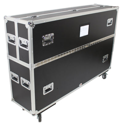ProX Universal Case for Flat Panel Monitor LED-LCD-Plasma TV Dual 55" to 70" Adjustable Flight Case W-4 Inch Casters