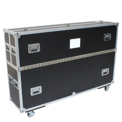 ProX Universal Case for Flat Panel Monitor LED-LCD-Plasma TV Dual 55" to 70" Adjustable Flight Case W-4 Inch Casters