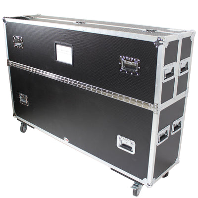 ProX Universal Case for Flat Panel Monitor LED-LCD-Plasma TV Dual 55" to 70" Adjustable Flight Case W-4 Inch Casters