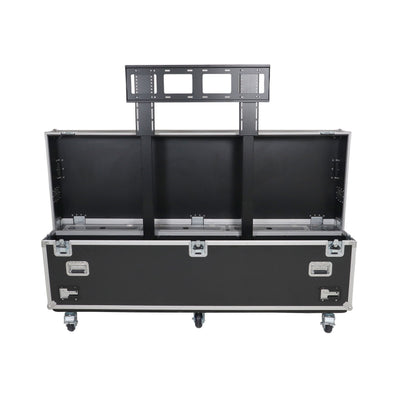 ProX Motorized Universal Case For Flat Panel Monitor LED LCD TV Dual 80" to 90" Flight Case W 4" Casters