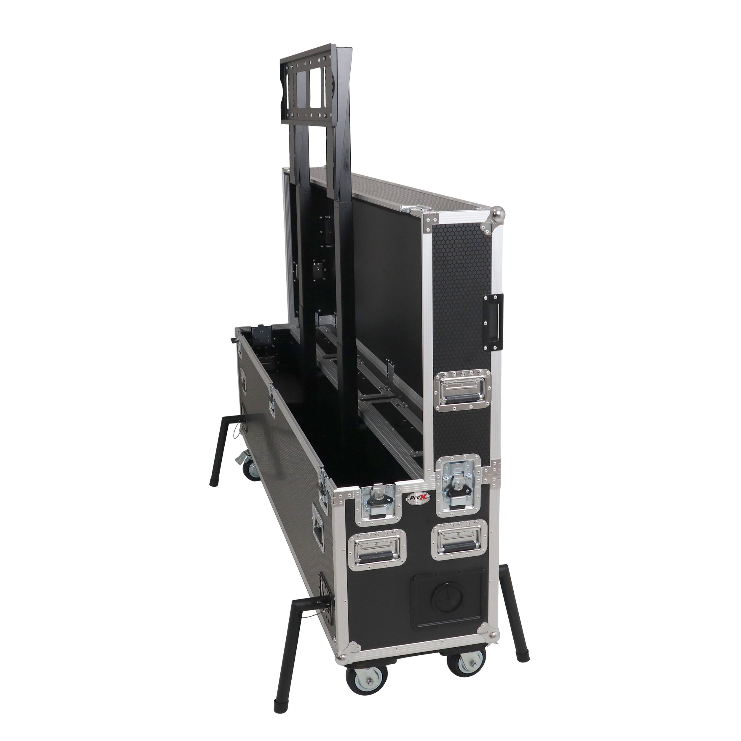 ProX Motorized Universal Case For Flat Panel Monitor LED LCD TV Dual 80" to 90" Flight Case W 4" Casters