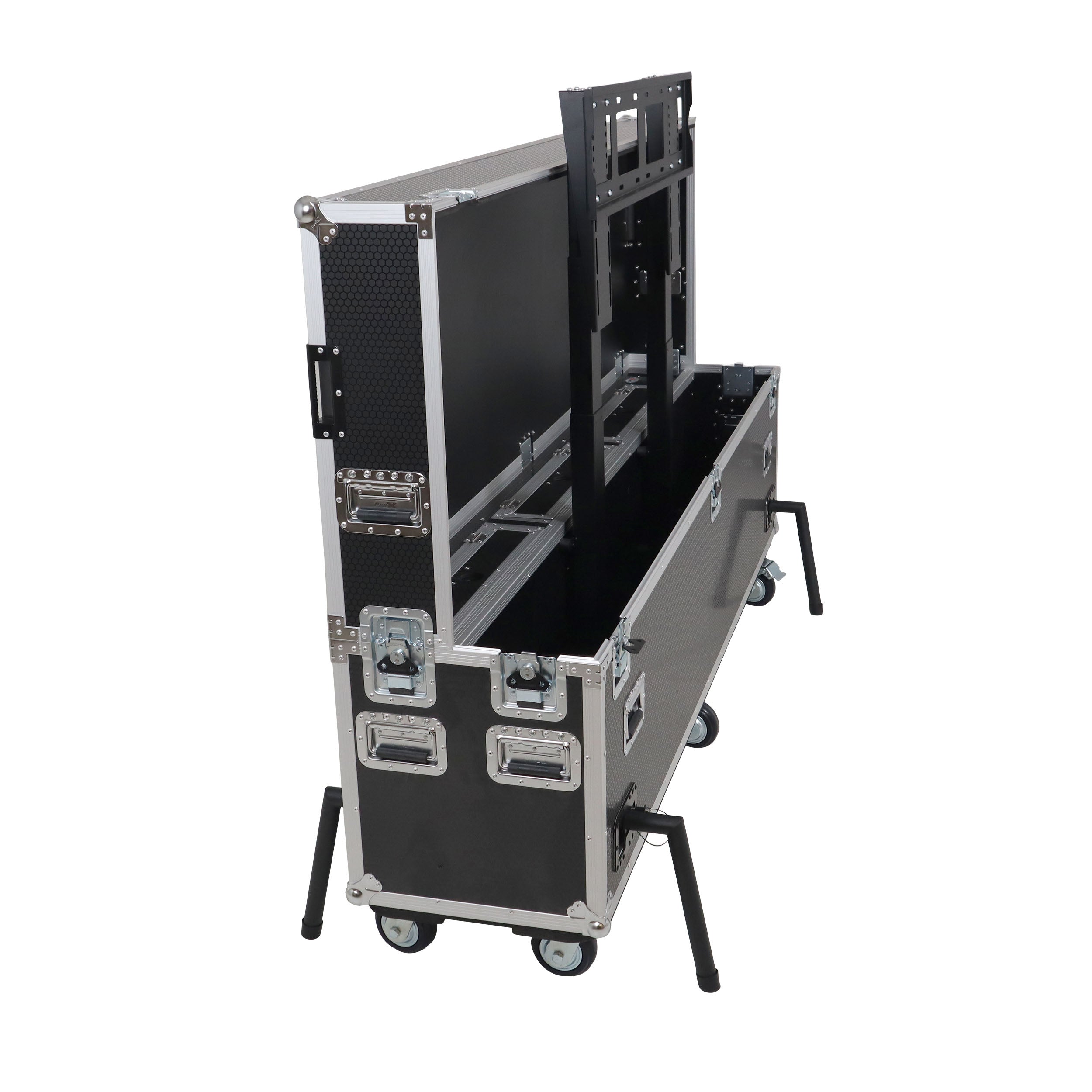 ProX Motorized Universal Case For Flat Panel Monitor LED LCD TV Dual 80" to 90" Flight Case W 4" Casters