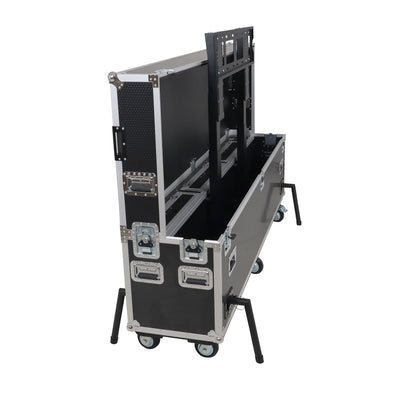 ProX Motorized Universal Case For Flat Panel Monitor LED LCD TV Dual 80" to 90" Flight Case W 4" Casters