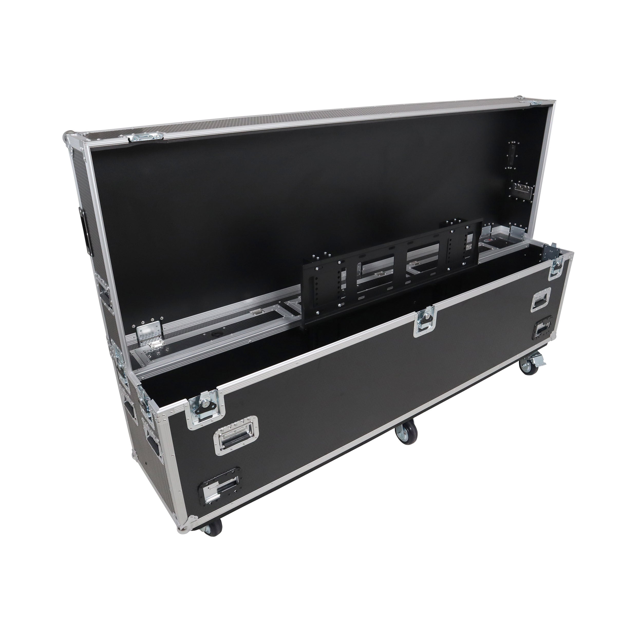ProX Motorized Universal Case For Flat Panel Monitor LED LCD TV Dual 80" to 90" Flight Case W 4" Casters
