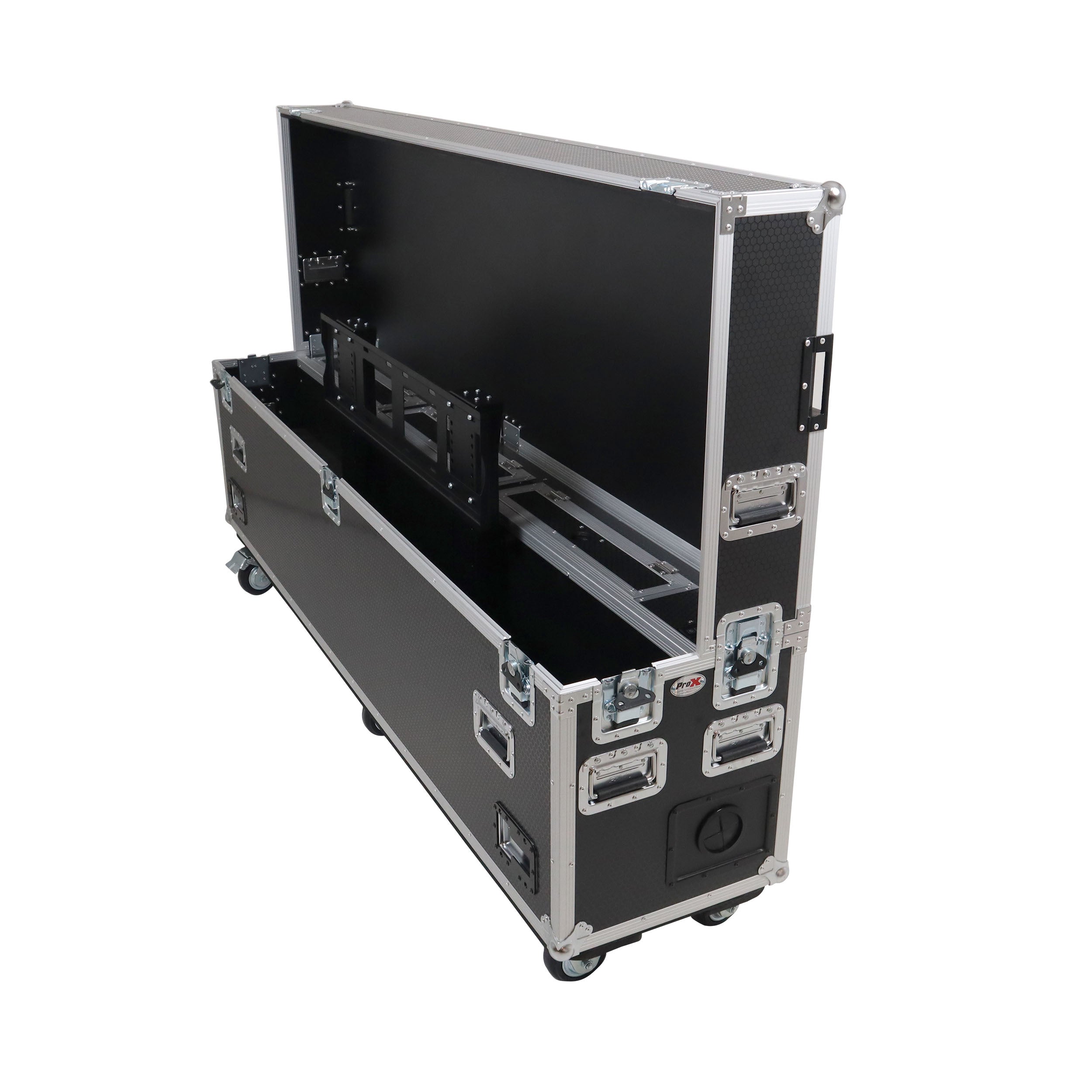 ProX Motorized Universal Case For Flat Panel Monitor LED LCD TV Dual 80" to 90" Flight Case W 4" Casters