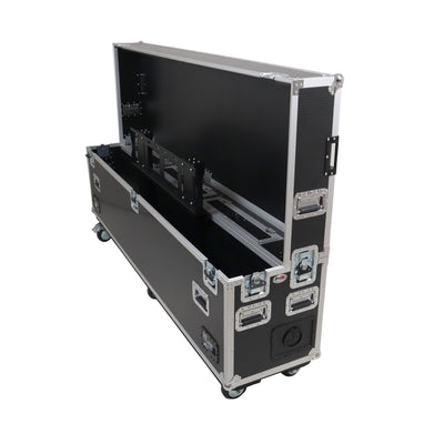 ProX Motorized Universal Case For Flat Panel Monitor LED LCD TV Dual 80" to 90" Flight Case W 4" Casters