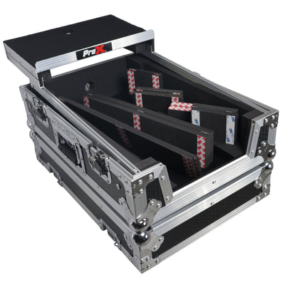 ProX ATA Flight Style Universal Road Case with Sliding Laptop Shelf for Pioneer DJM S11 RANE SEVENTY 70 SEVENTY 72 MK2