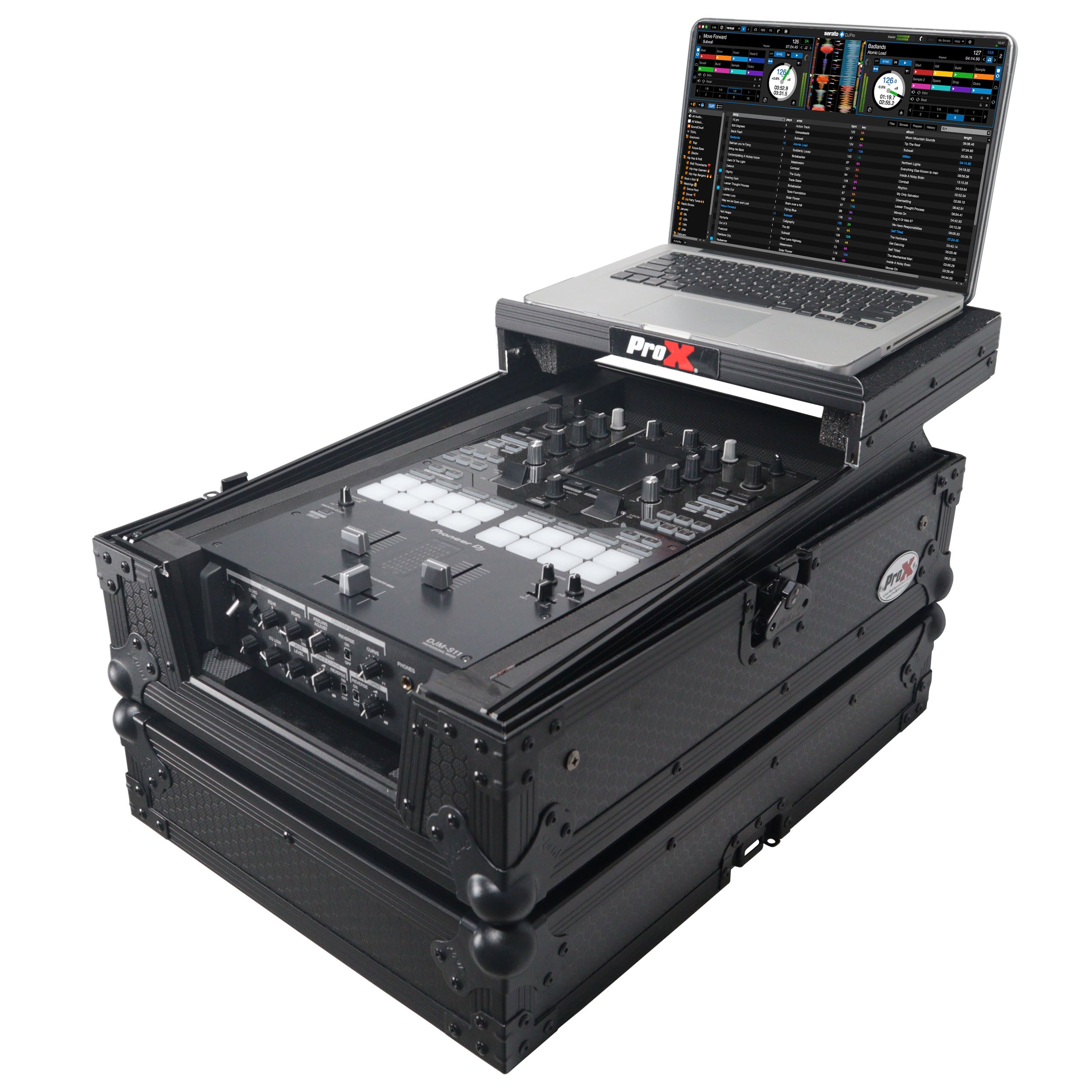ProX ATA Flight Style Universal Road Case with Sliding Laptop Shelf for Pioneer DJM S11 RANE SEVENTY 70 SEVENTY 72 MK